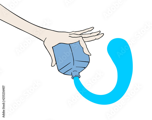 hand with aromatic bottle
