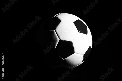 soccer ball isolated on black background.