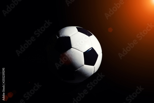 soccer ball isolated on black background.