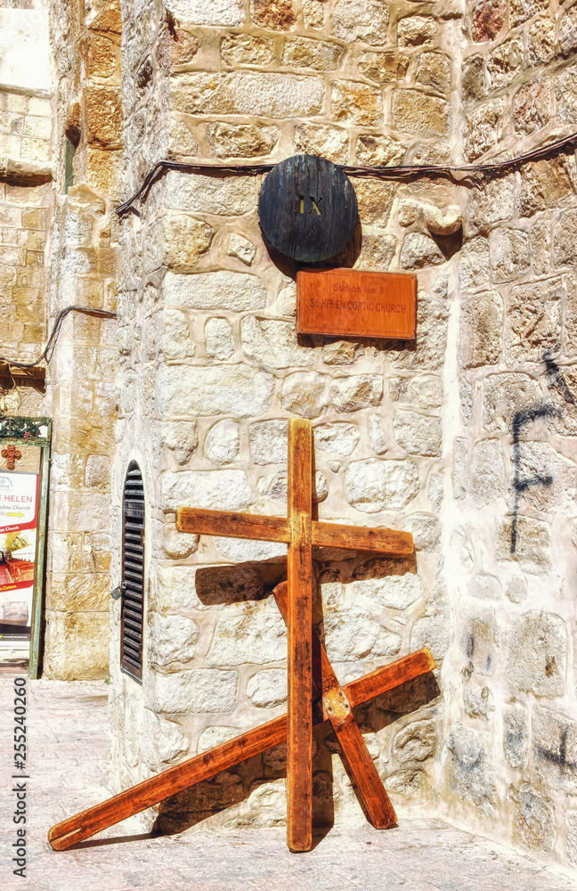 Φωτογραφία The street Via dolorosa, 4th Station of the Cross, Jerusalem, Israel, 4th Statio