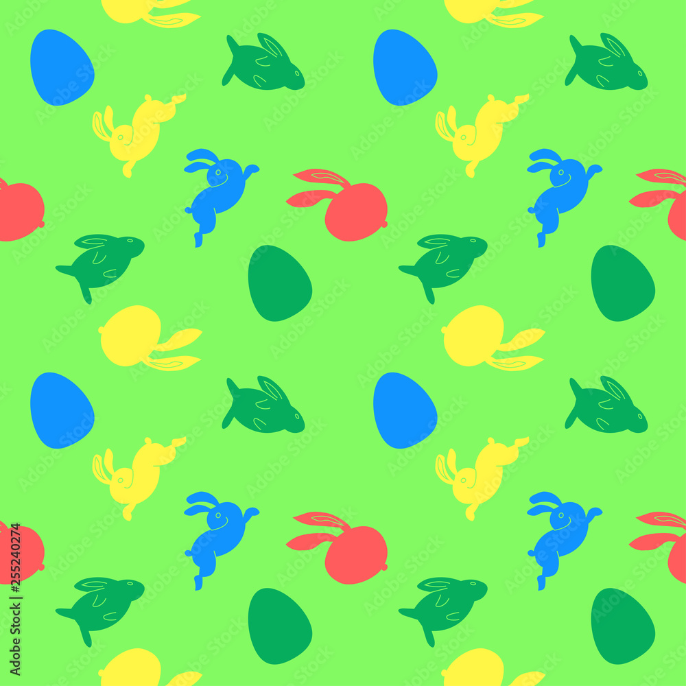 Seamless vector banny and eggs pattern for Easter