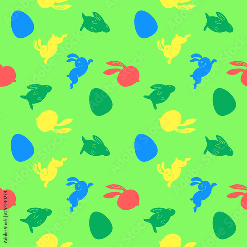 Seamless vector banny and eggs pattern for Easter
