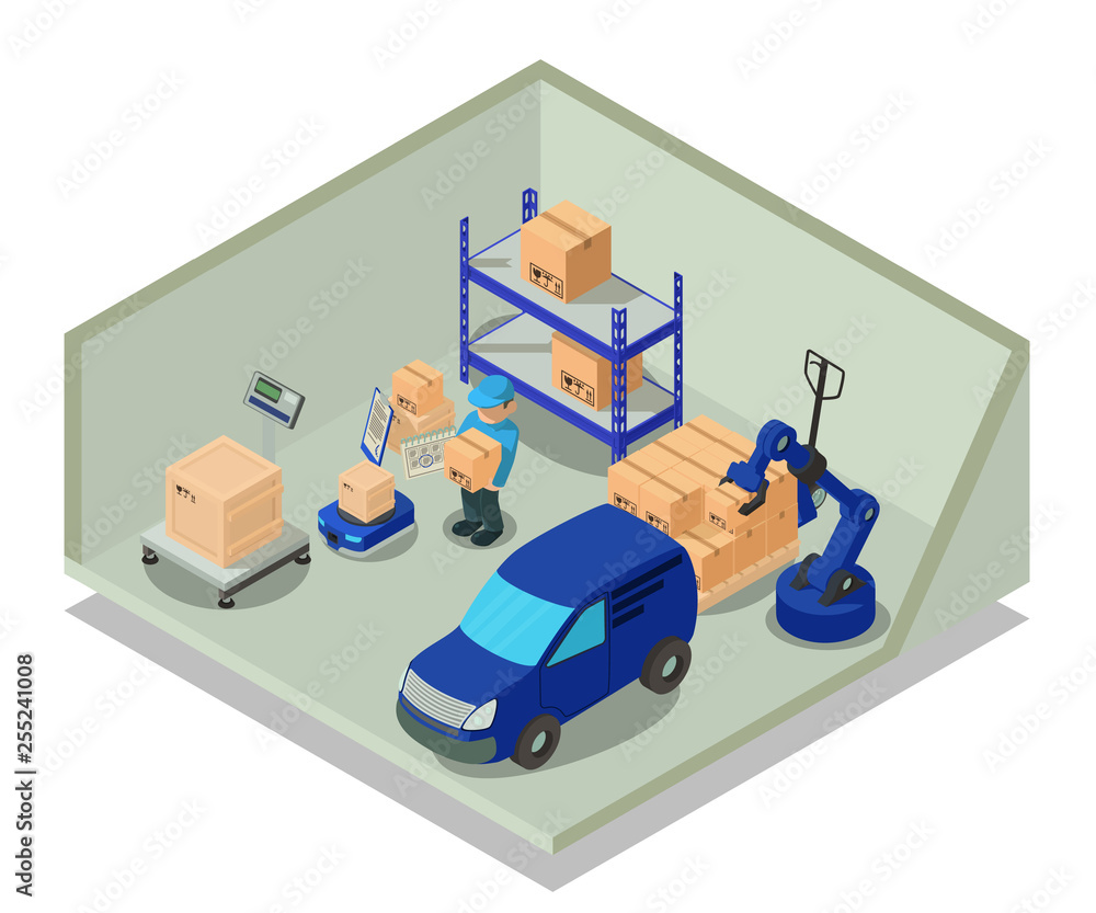 Mail concept banner. Isometric banner of mail vector concept for web, giftcard and postcard