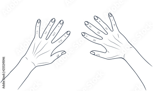 Vector sketch illustration - women s hands.