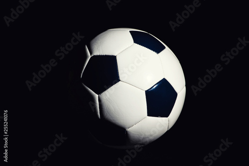 soccer ball isolated on black background.