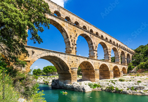Vászonkép Nimes, France. Pont du Gard.