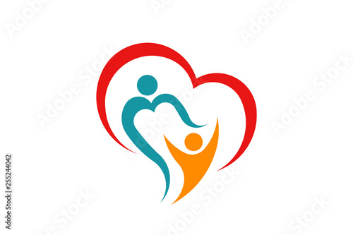 Parent Kid Love. logo illustration