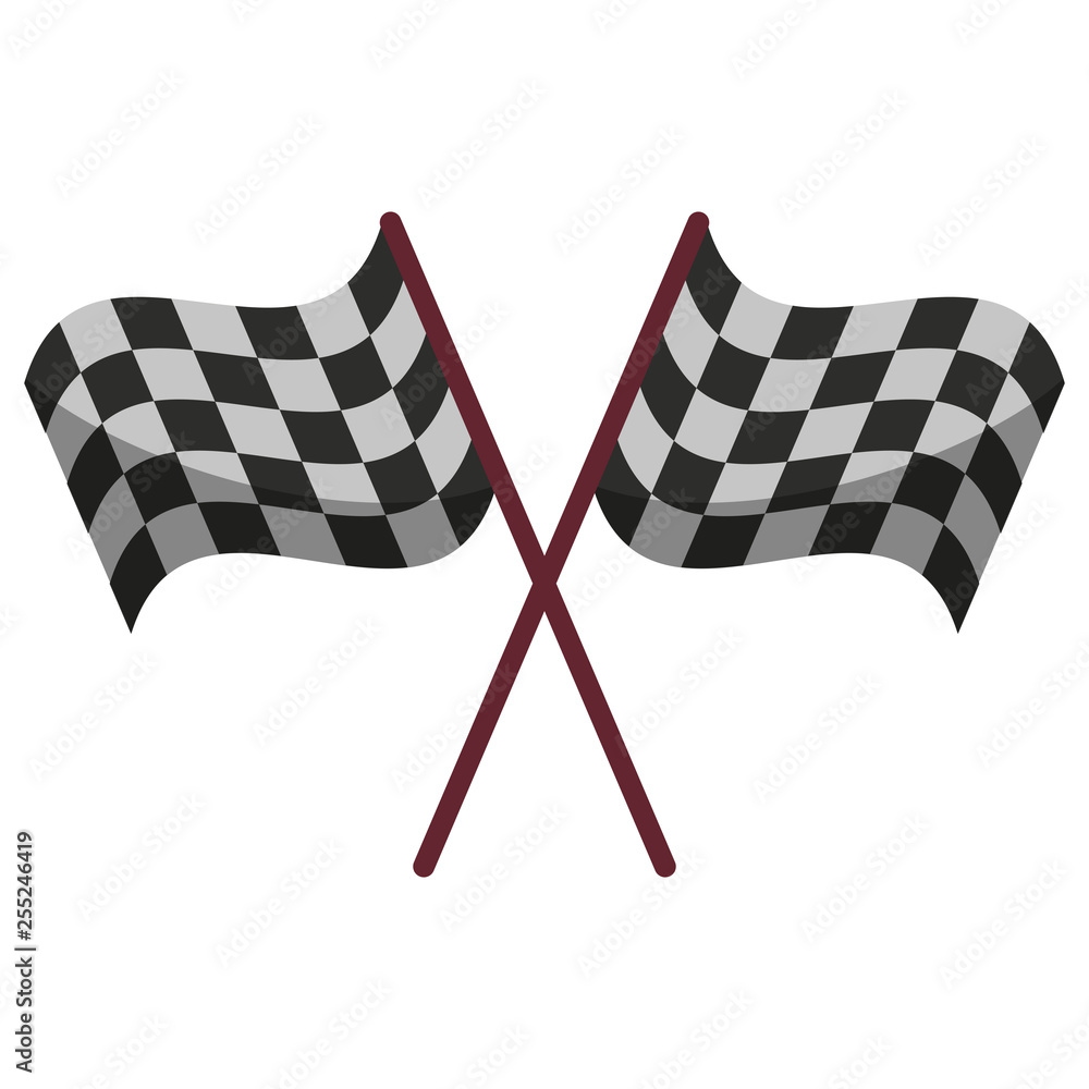 Fototapeta premium Racing flags crossed symbol