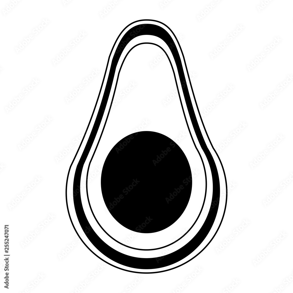 Avocado vegetable fresh food in black and white Avocado vegetable fresh food in black and white