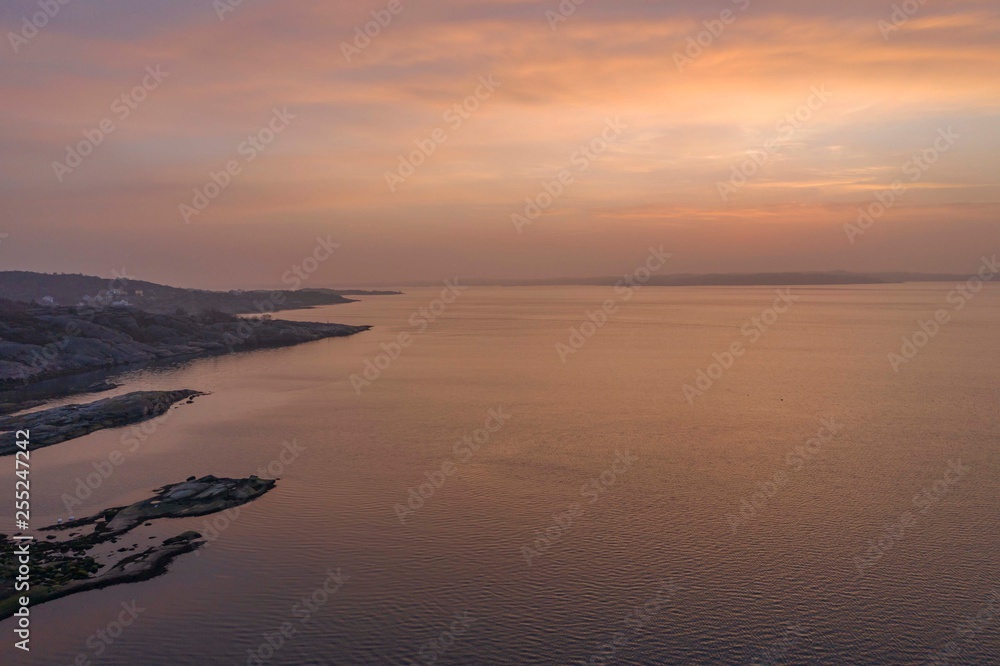 Sunset on the west coast drone photo