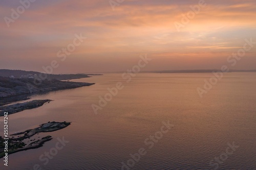 Sunset on the west coast drone photo