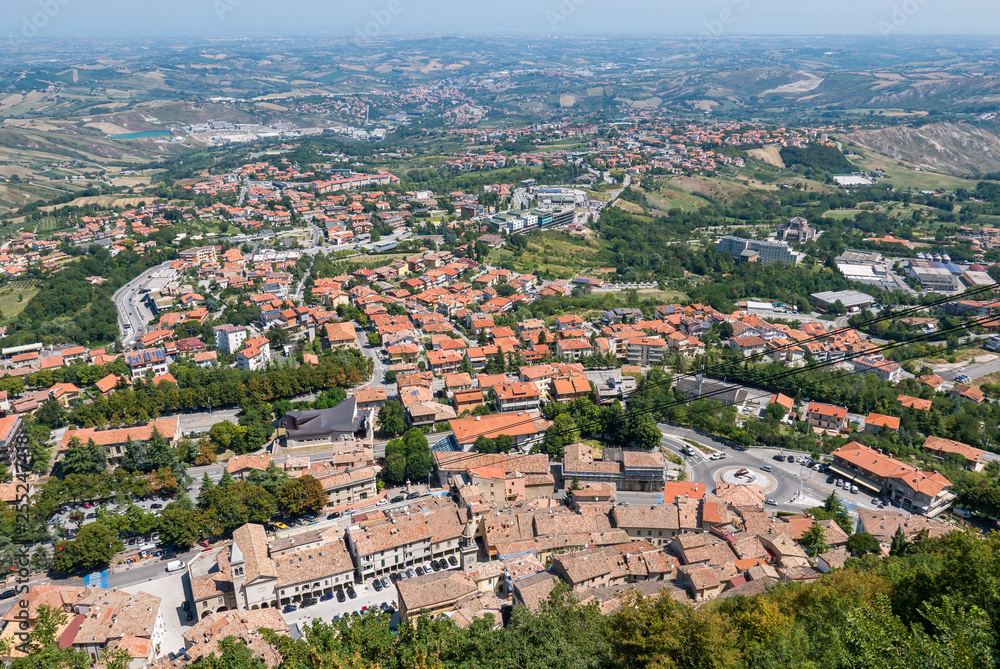 Panoramic view of the  valleys surrounding San Marino