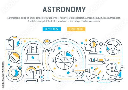 Vector Banner of the Astronomy.
