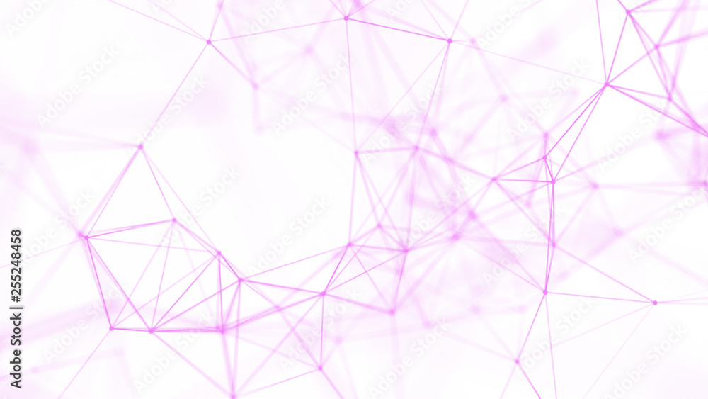 Obraz premium Big data visualization. Abstract background with connecting dots and lines. 3D rendering. High resolution.