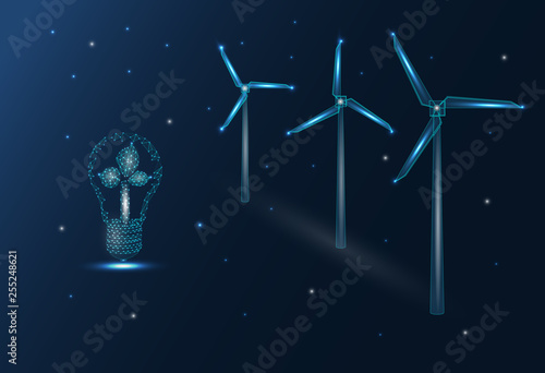 Abstract image of eco energy extraction concept. Farm mining green energy. Sustainable energy. Ecology to save the environment wind green energy sustainable energy. Eco global solution for the planet.