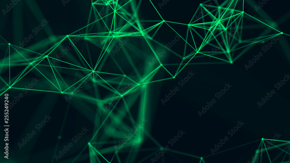 Big data visualization. Abstract background with connecting dots and lines. 3D rendering. High resolution. Big data visualization. Abstract background with connecting dots and lines. 3D rendering. High resolution.