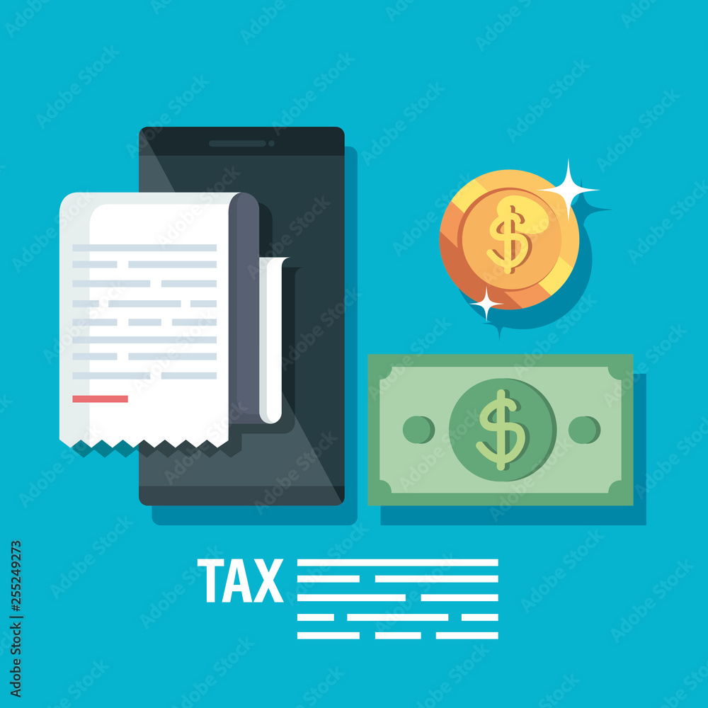 smartphone with invoice finance report and money smartphone with invoice finance report and money