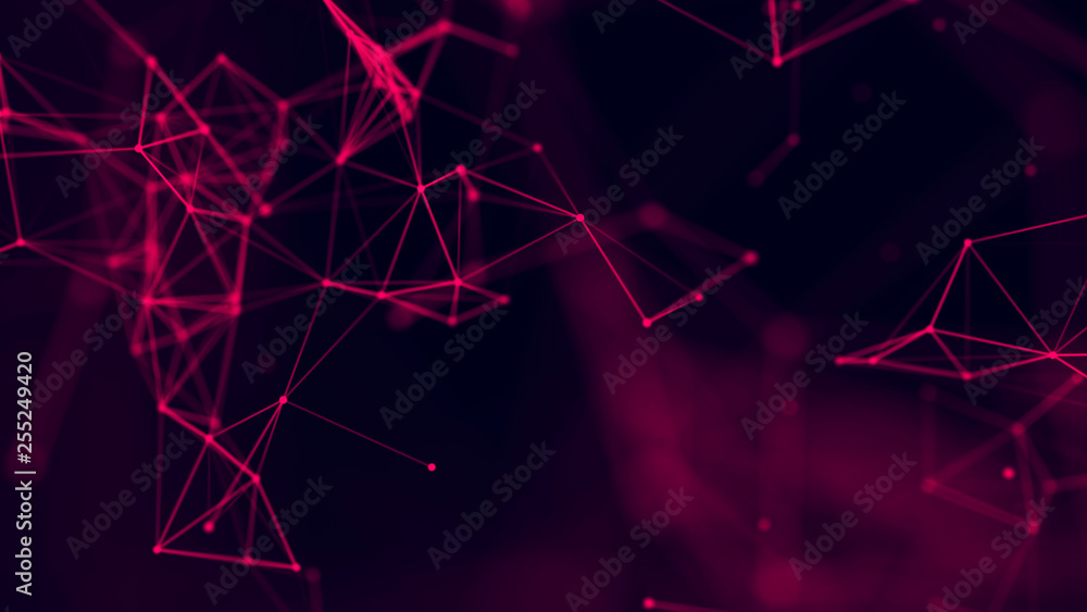 Big data visualization. Abstract background with connecting dots and lines. 3D rendering. High resolution. Big data visualization. Abstract background with connecting dots and lines. 3D rendering. High resolution.