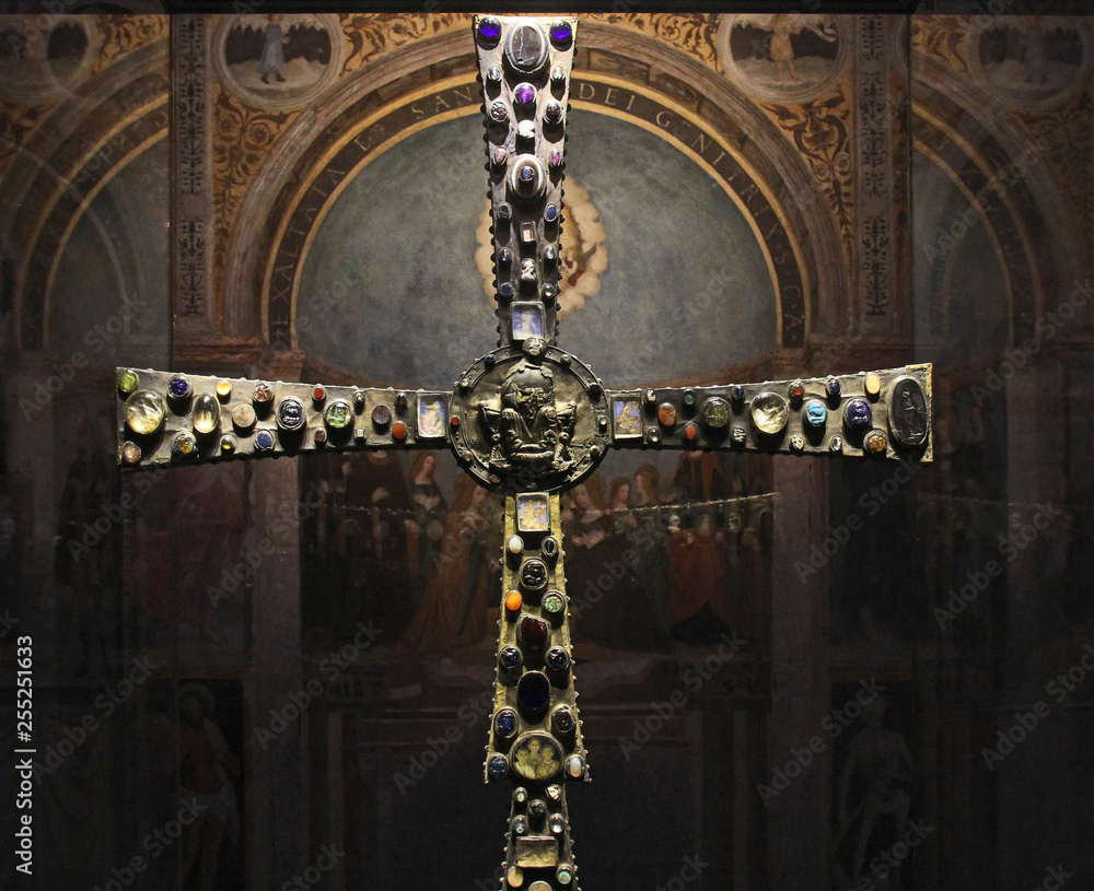 la Croce di Desiderio; chiesa di Santa Maria in Solario nel complesso di  Santa Giulia, Brescia Stock Photo | Adobe Stock