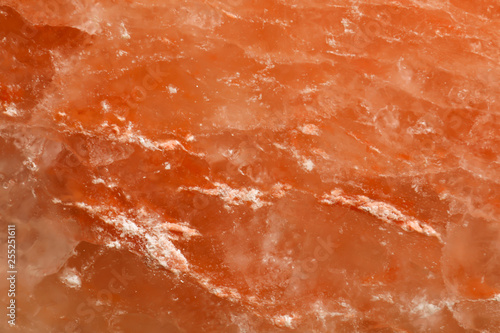 Orange Himalayan sea salt texture, closeup view
