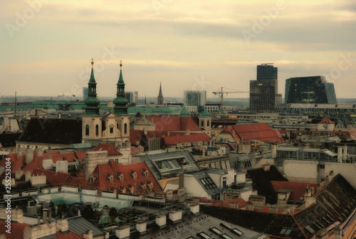 VIENNA  AUSTRIA  Aerial view of Vienna and Stephansplatz from top of the stephansdom cathedral.