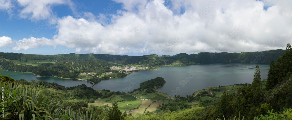Landscape with a lake in Azores