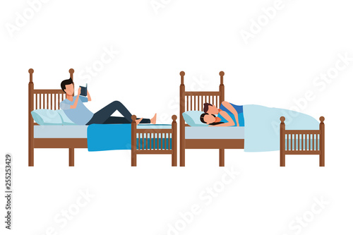 twin dormitory and couple coodle bed