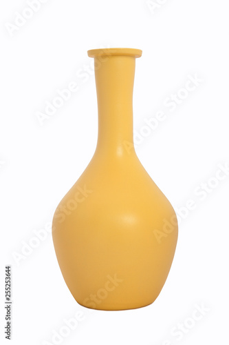 Yellow jug / vase on a white background