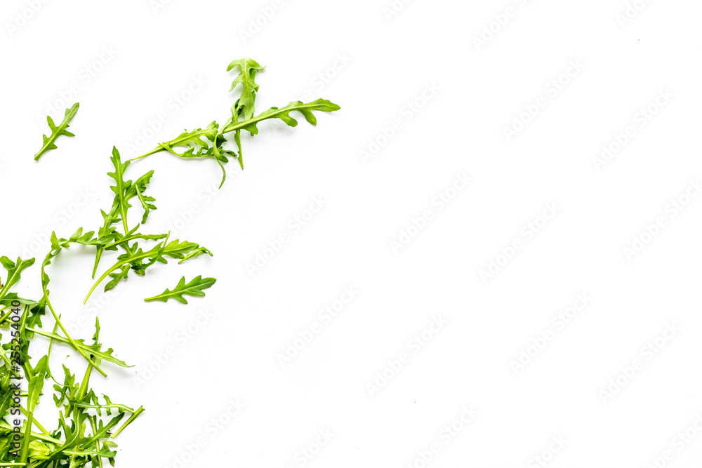 green salad mix for healthy food on white background top view mock up green salad mix for healthy food on white background top view mock up