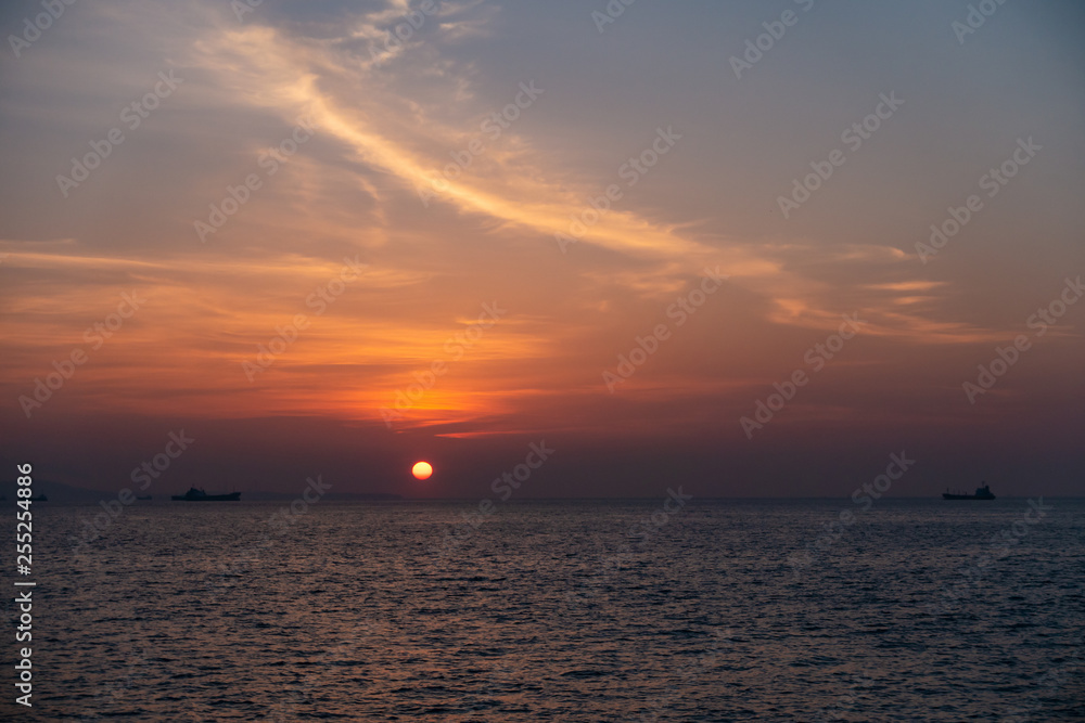 夜明け。日の出の海DSC0226