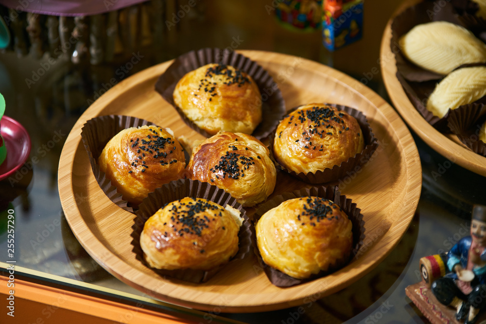 Novruz traditional Azerbaijan pastry salty Gogal and sweet Shekerbura Novruz traditional Azerbaijan pastry salty Gogal and sweet Shekerbura