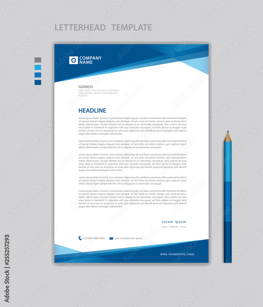 letterhead template vector, minimalist style, printing design With Create Company Letterhead Template