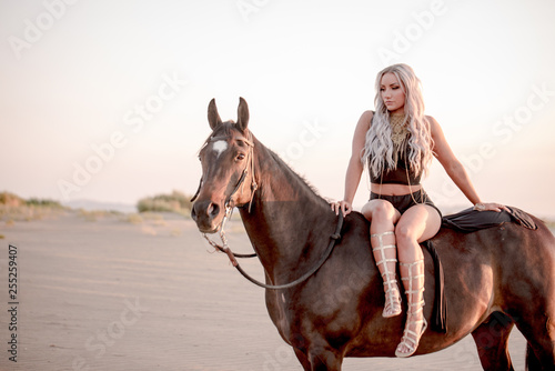 Arabian horse, a girl, and the desert © Tedi S Photography