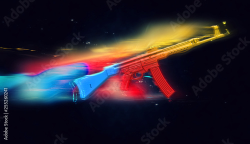 Colorful assault machine gun - cosmic trails