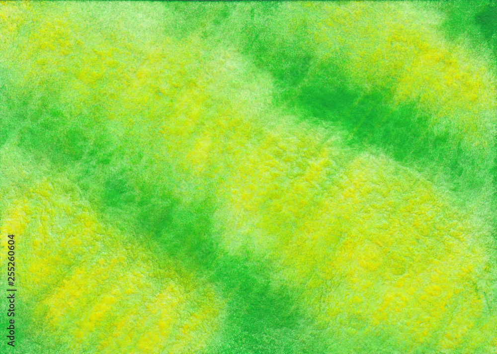 Watercolor diagonal striped green yellow background