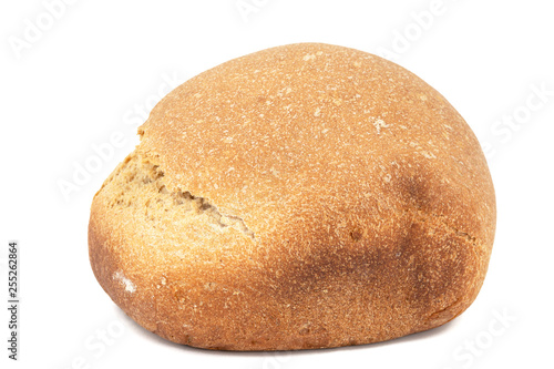 Bread with appetizing crust, isolated on white background