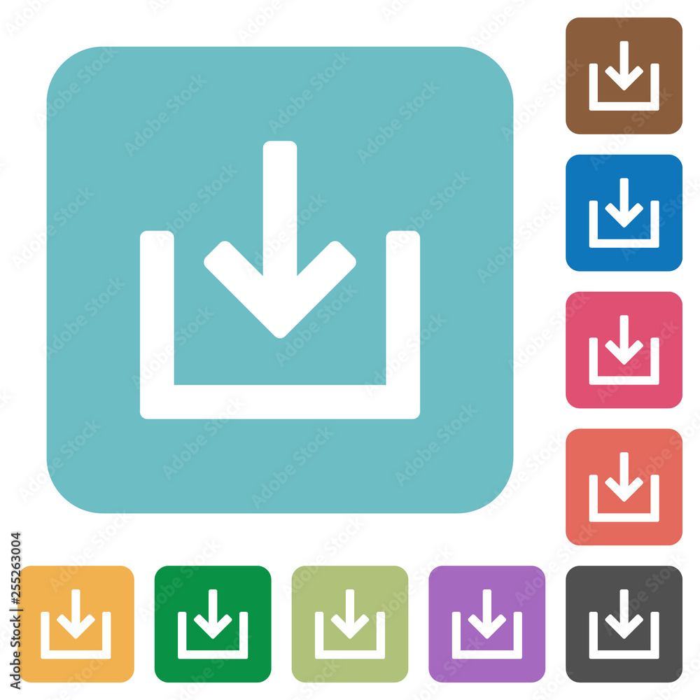 Import item rounded square flat icons Import item rounded square flat icons