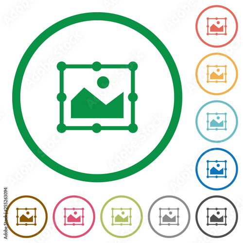 Image free transform flat icons with outlines