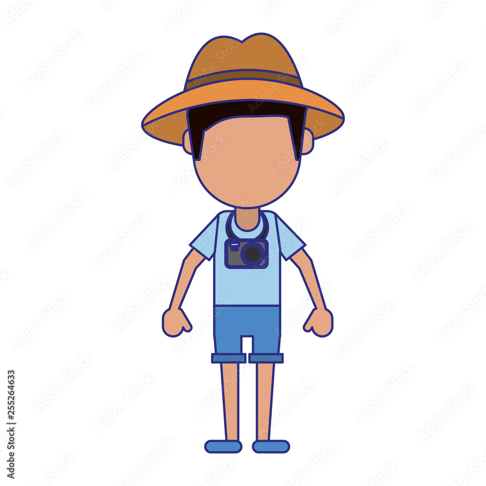 Tourist man avatar blue lines Tourist man avatar blue lines