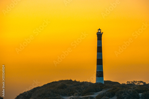 Lighthouse at sunset in Buenos Aires near Atlantic Ocean