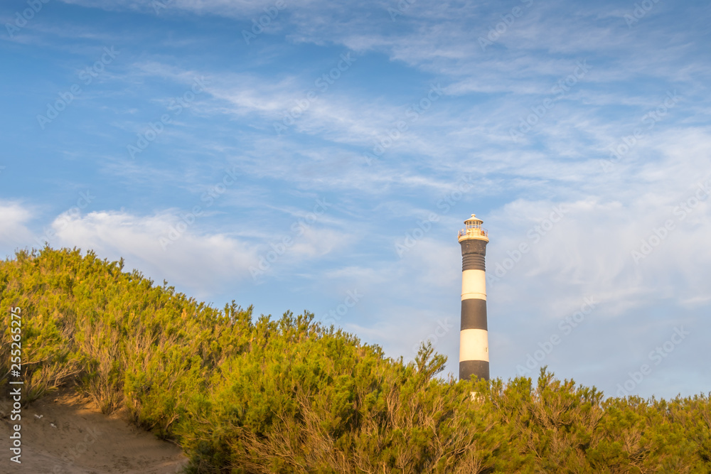 Lighthouse at sunset in Buenos Aires near Atlantic Ocean