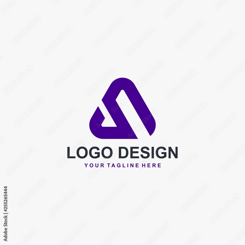 Fototapeta premium Letter S in triangle logo design vector. Abstract logo design.