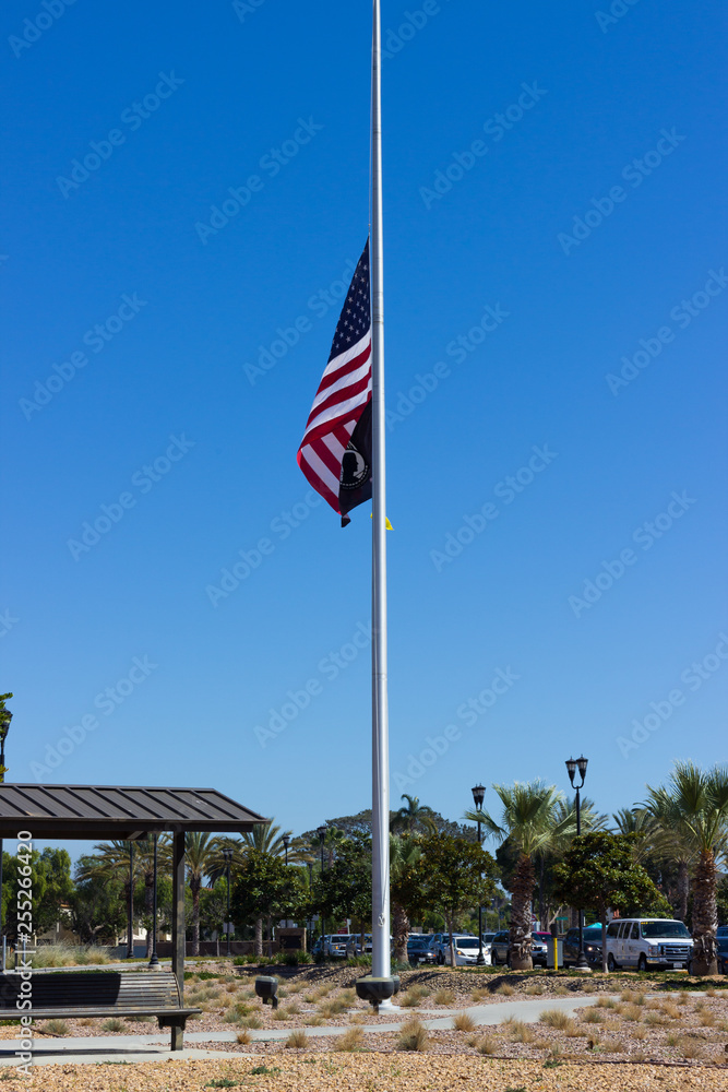 United States of America waving flag, in Naval Base Coronado