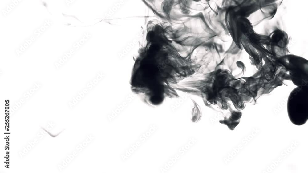 Black smoke on isolated background, one-click overlay, slow motion Black smoke on isolated background, one-click overlay, slow motion
