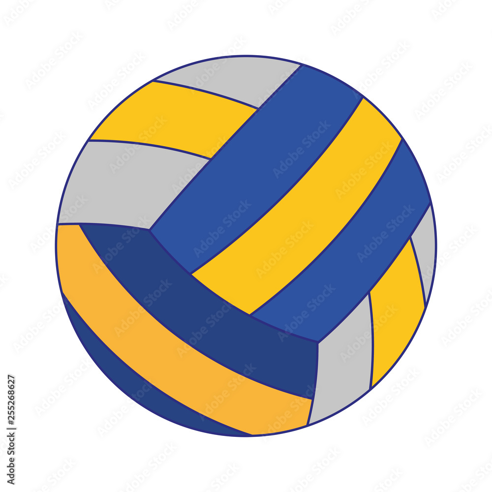Voleyball sport ball symbol blue lines
