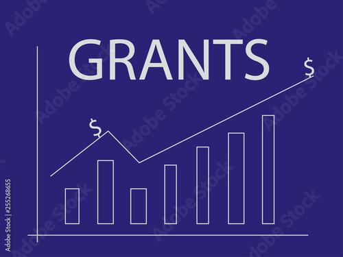 Conceptual Business Vector Illustration with the Word Grants.