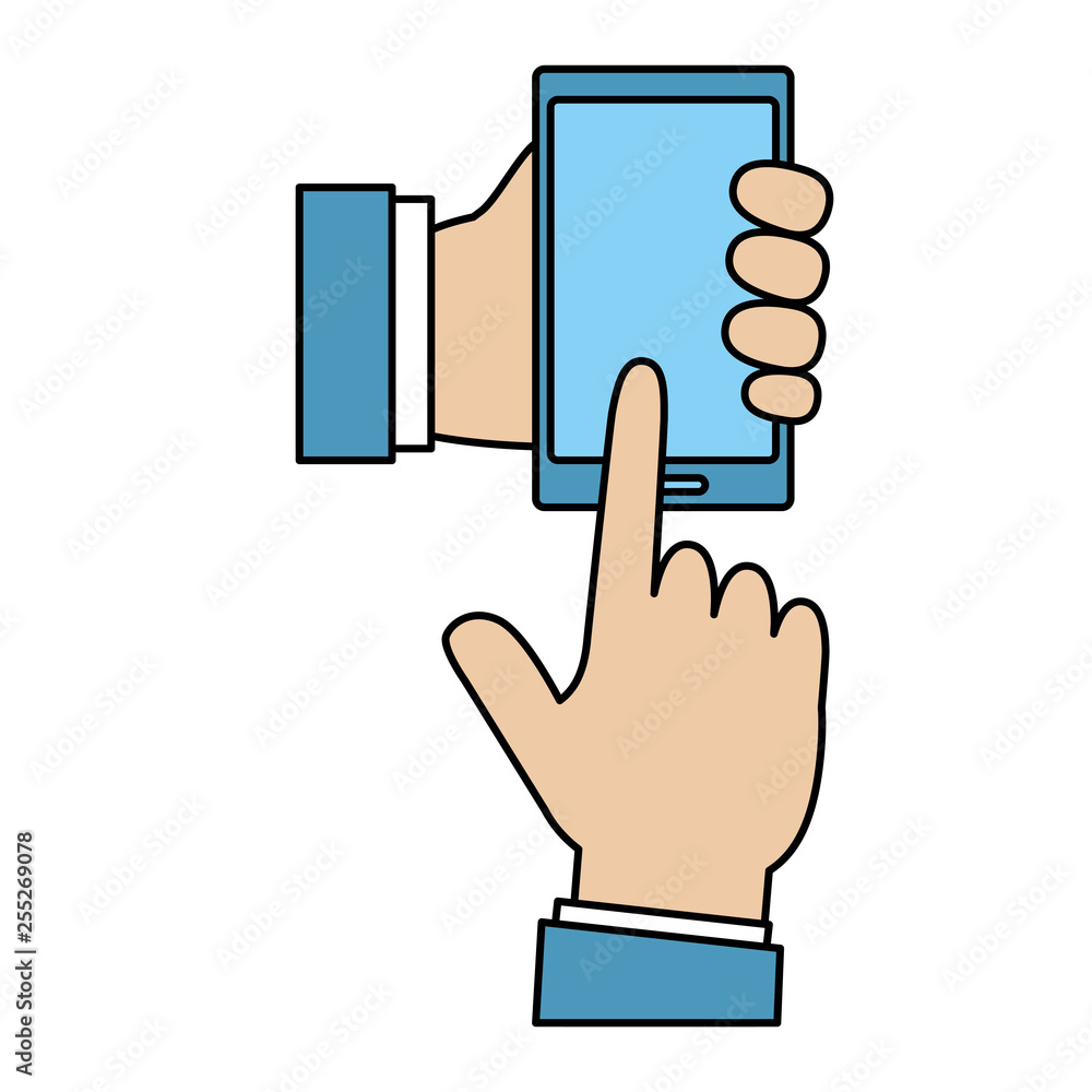 hands using smarphone device hands using smarphone device