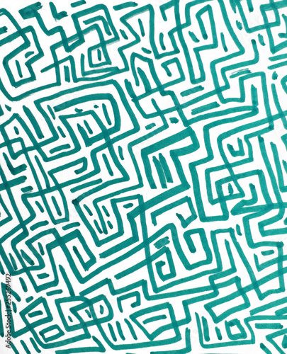 Turquoise abstract pattern on white background