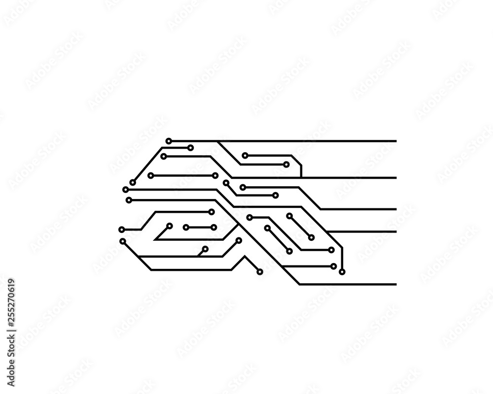 circuit board line concept design illustration circuit board line concept design illustration