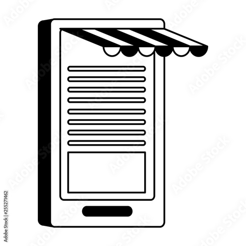 smarphone with ecommerce tent